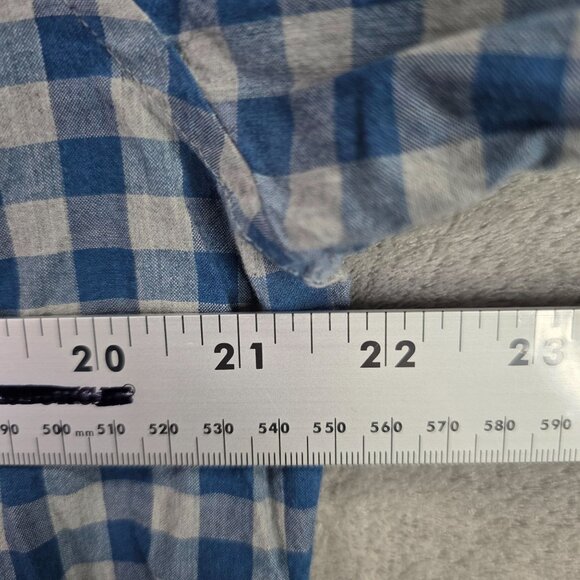 Mens J.Crew Blue & White Gingham Shirt Secret Wash Cotton Stretch Size M - Picture 5 of 7